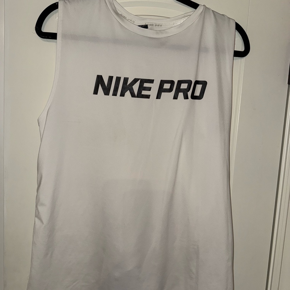 Nike Pro White Muscle Tee